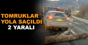 BOLU'DA TOMRUKLAR YOLA SAÇILDI. 2 YARALI