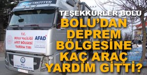 BOLU'DAN YÜZLERCE ARAÇLIK YARDIM GİTTİ