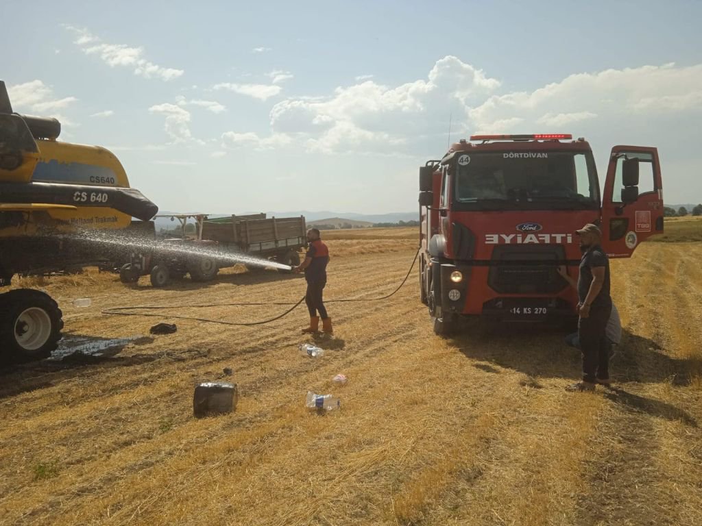 BOLU'DA BİÇERDÖVER AZ KALSIN KÜL OLUYORDU...