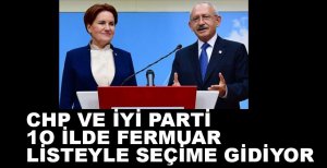 CHP VE İYİ PARTİ 10 İLDE ORTAK LİSTEYLE SEÇİME GİDİYOR