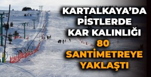 KARTALKAYA'DA PİSTLERDE KAR KALINLIĞI 80 SANTİMETREYE YAKLAŞTI