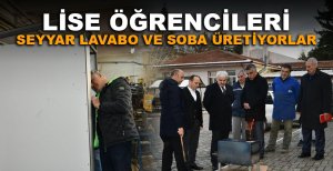 LİSE ÖĞRENCİLERİ TUVALET VE SOBA YAPIYOR