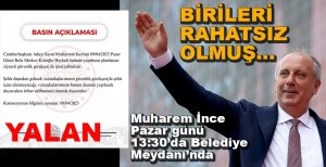 MUHARREM İNCE AYNI SAATTE BELEDİYE MEYDANINDA...
