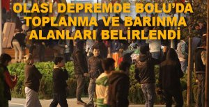 OLASI DEPREMDE TOPLANMA VA BARINMA ALANLARI BELLİ OLDU