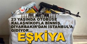 OTOBÜSTE KALAŞNİKOFLA YAKALANDI