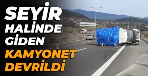 OTOYOLDA KAMYONET YAN YATTI