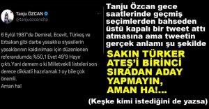 TANJU ÖZCAN'DAN İNCE MESAJ...