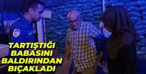 TARTIŞTIĞI BABASINI BALDIRINDAN BIÇAKLADI