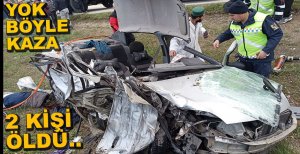 TIR'A ÇARPAN OTOMOBİL PARAMPARÇA OLDU, 2 ÖLÜ