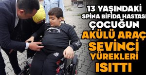 13 YAŞINDAKİ SPİNA BİFİDA HASTASI ÇOCUĞUN AKÜLÜ ARAÇ SEVİNCİ YÜREKLERİ ISITTI
