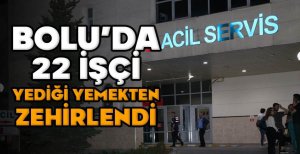 BOLU’DA 22 İŞÇİ YEDİĞİ YEMEKTEN ZEHİRLENDİ