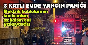 BOLU'DA 3 KATLI EVDE YANGIN PANİĞİ