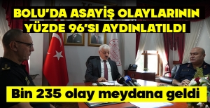 BOLU’DA ASAYİŞ OLAYLARININ YÜZDE 96’SI AYDINLATILDI