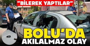 BOLU'DA BALTA İLE OTOMOBİLİNE SALDIRDILAR...."BİLEREK YAPTILAR"