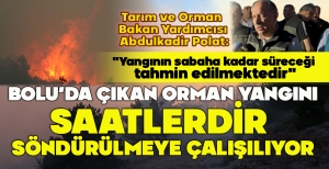 BOLU’DA ÇIKAN ORMAN YANGINI SAATLERDİR  SÖNDÜRÜLMEYE ÇALIŞILIYOR