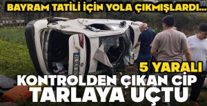 BOLU’DA FECİ KAZA... LÜKS CİP HURDAYA DÖNDÜ... 5 YARALI