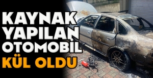 BOLU'DA KAYNAK YAPILAN OTOMOBİL KÜL OLDU