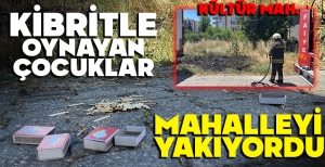 BOLU'DA KİBRİTLE OYNAYAN ÇOCUKLAR AZ KALSIN MAHALLEYİ YAKIYORDU...