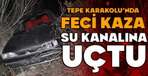 BOLU'DA KONTROLDEN ÇIKAN OTOMOBİL SU KANALINA UÇTU...