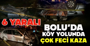 BOLU’DA KÖY YOLUNDA ÇOK FECİ KAZA: 6 YARALI