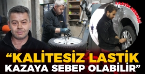 BOLU'DA LASTİKÇİLERDE YOĞUNLUK... 'HAFTA SONU KAR YAĞACAK' DİYE VATANDAŞ AKIN ETTİ