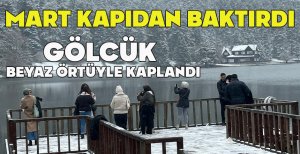 BOLU'DA MART KAPIDAN BAKTIRDI... DOĞA HARİKASI GÖLCÜK BEYAZ ÖRTÜYLE KAPLANDI