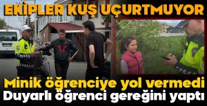 BOLU'DA MİNİK ÖĞRENCİYE YOL VERMEYEN SÜRÜCÜ HAYATININ HATASINI YAPTI...