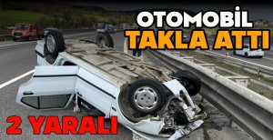 BOLU'DA OTOMOBİL TAKLA ATTI: 2 YARALI