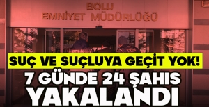 BOLU'DA SUÇ VE SUÇLUYA GEÇİT YOK