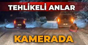 BOLU'DA TEHLİKELİ ANLAR KAMERADA