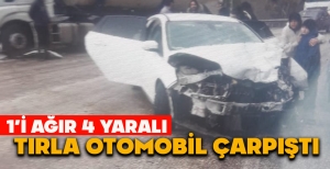 BOLU'DA TIRLA OTOMOBİL ÇARPIŞTI: 1’İ AĞIR 4 YARALI