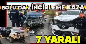 BOLU’DA ZİNCİRLEME KAZA: 7 YARALI