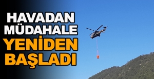 BOLU'DAKİ ORMAN YANGININA HAVADAN MÜDAHALE YENİDEN BAŞLADI