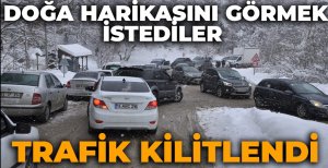 BOLU'NUN DOĞA HARİKASINI GÖRMEK İSTEDİLER: TRAFİK KİLİTLENDİ