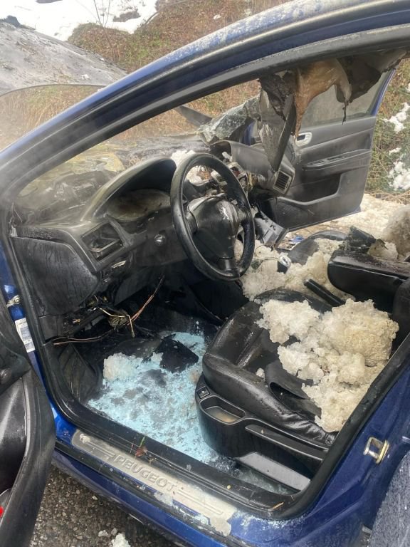 BOLU DAĞI'NDA  ARAÇ YANGINI