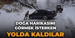 DOĞA HARİKASINI GÖRMEK İSTERKEN YOLDA KALDILAR