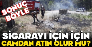 DUYARSIZ ŞAHISLAR AZ KALSIN ORMAN YANGINI ÇIKARIYORDU... YER BOLU/MUDURNU