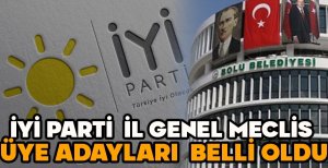 İYİ PARTİ İL GENEL MECLİS ÜYE ADAYLARI BELLİ OLDU