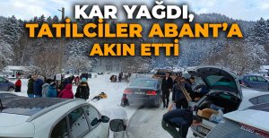 KAR YAĞDI, TATİLCİLER ABANT'A  AKIN ETTİ