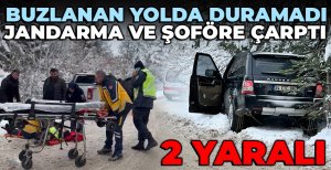 KARTALKAYA YOLUNDA BUZLU YOLDA KAZA KAÇINILMAZ OLDU... 2 YARALI