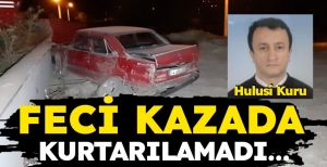 KONTROLDEN ÇIKAN OTOMOBİL DUVARA ÇARPTI.. 1 ÖLÜ
