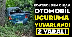 KONTROLDEN ÇIKAN OTOMOBİL UÇURUMA YUVARLANDI: 2 YARALI