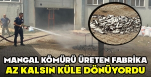 MANGAL KÖMÜRÜ ÜRETEN FABRİKA AZ KALSIN KÜLE DÖNÜYORDU