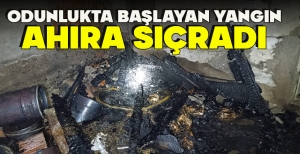 ODUNLUKTA BAŞLAYAN YANGIN AHIRA SIÇRADI