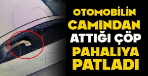OTOMOBİLİN  CAMINDAN  ATTIĞI ÇÖP PAHALIYA PATLADI