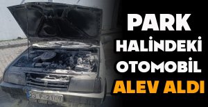 PARK HALİNDEKİ OTOMOBİL ALEV ALDI