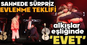SAHNEDE SÜRPRİZ EVLENME TEKLİFİ... ALKIŞLAR EŞLİĞİNDE "EVET"