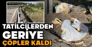 TATİLCİLERDEN GERİYE ÇÖPLER KALDI