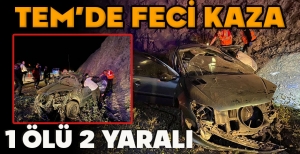 TEM’DE FECİ KAZA... 1 ÖLÜ, 2 YARALI