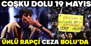 ÜNLÜ RAPÇİ CEZA'DAN MUHTEŞEM KONSER... BOLULU GENÇLER ALANI DOLDURDU